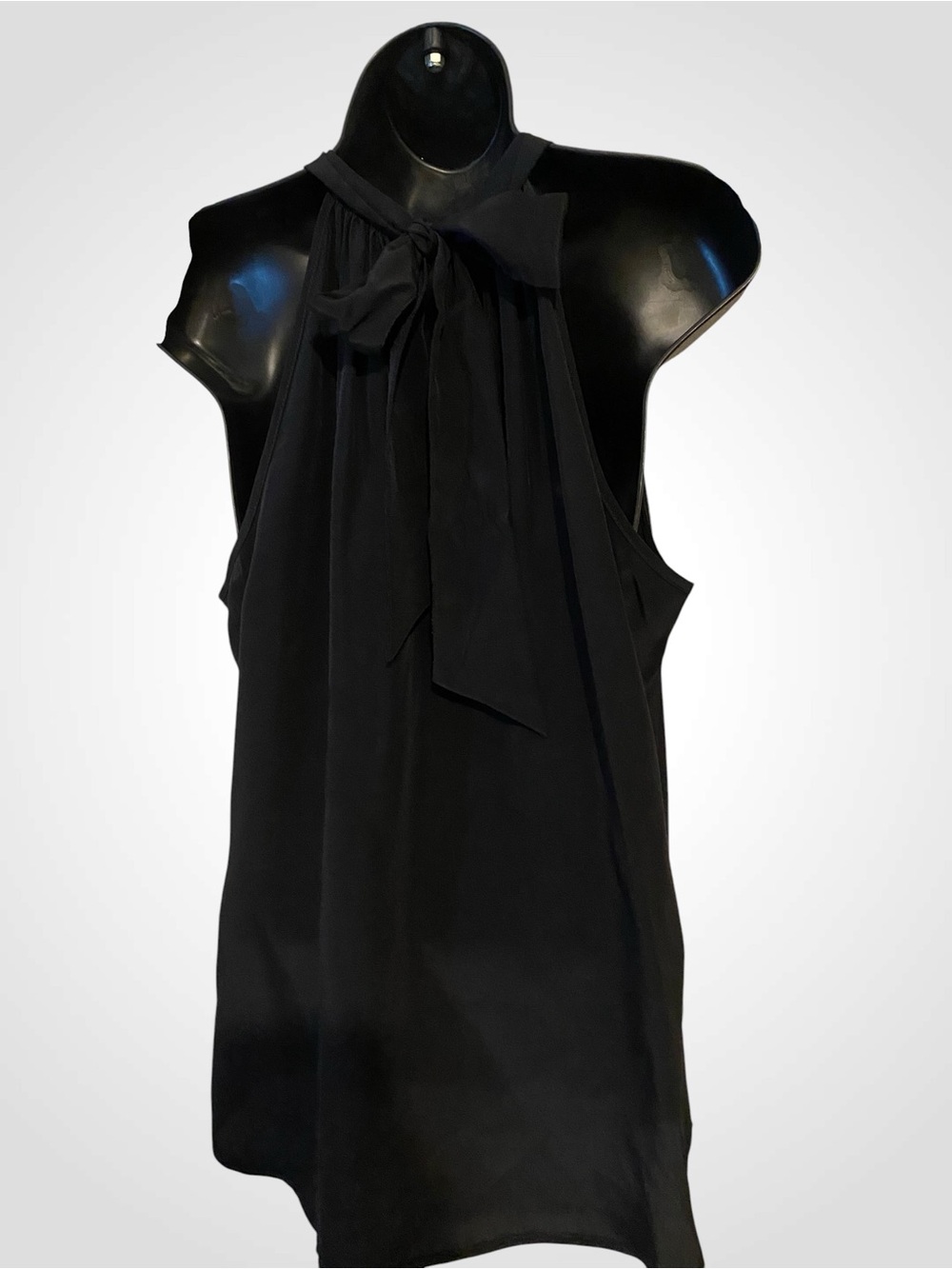 Fifteen Twenty 100% Silk Black Halter Top Tie Neck Sleeveless Blouse NWOT Size S - Picture 10 of 11